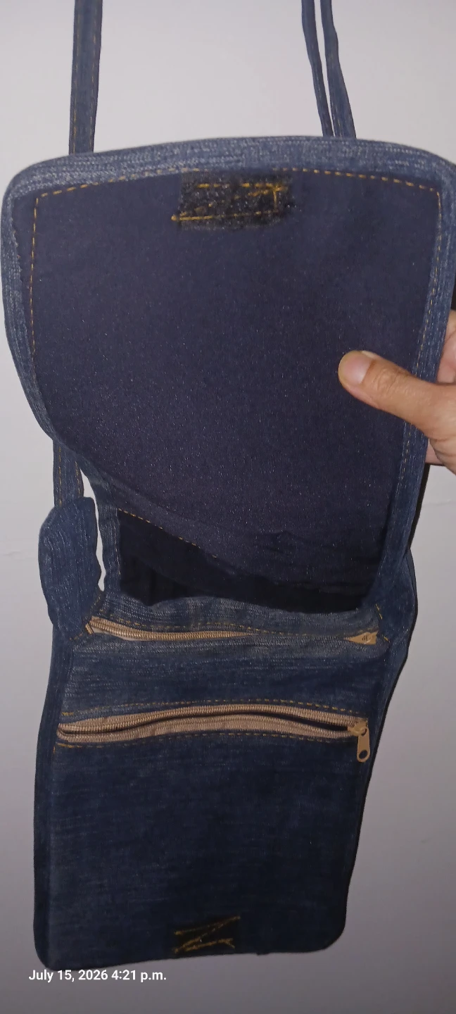 Upcycled Jwan Denim Crossbody Bag - photo 4