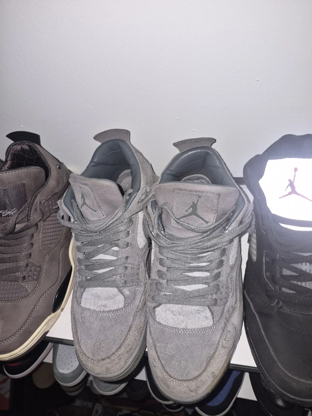 Air Jordan 4 Kaws Grey Suede Sneakers