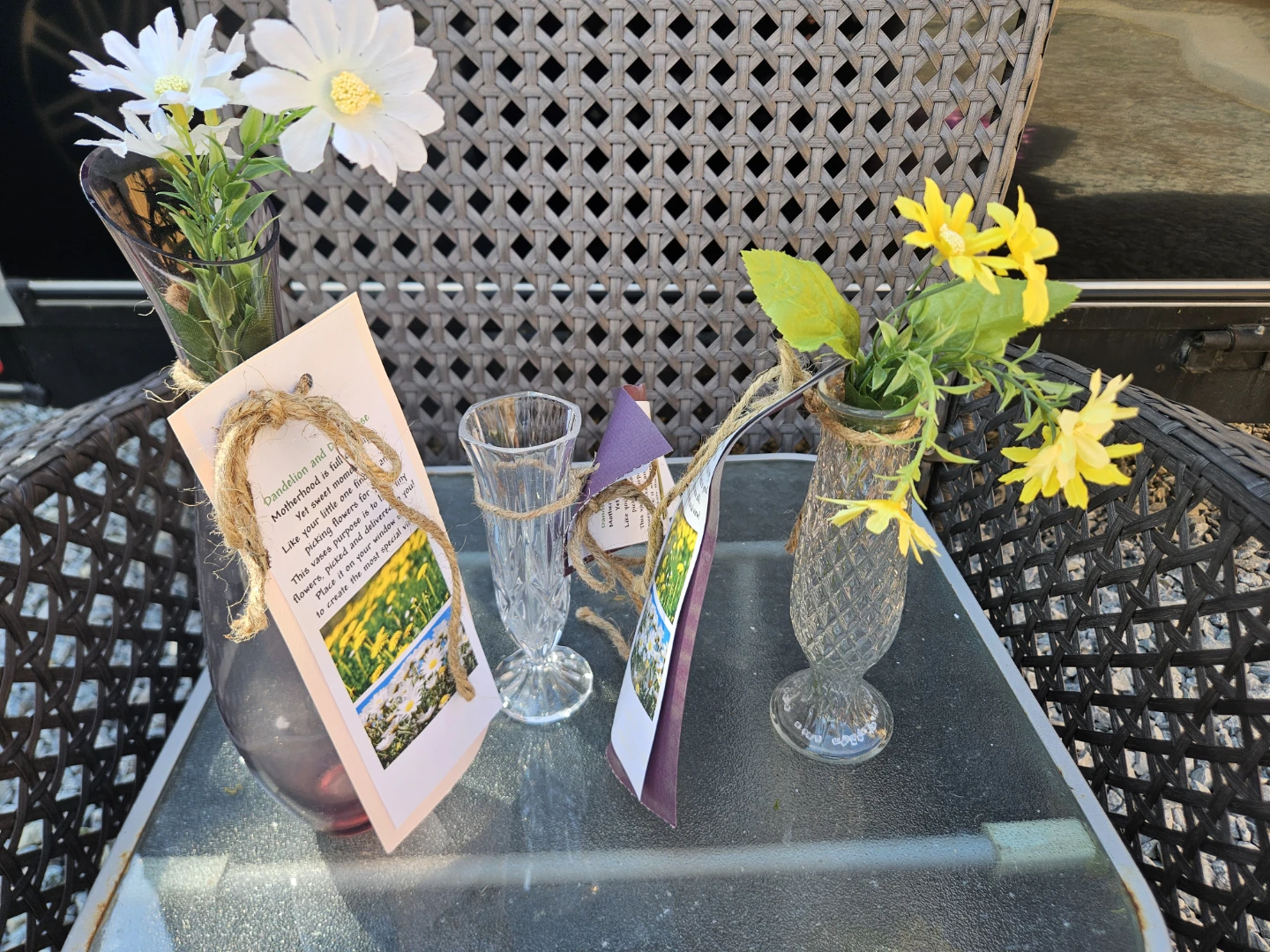 Dandelion and Daisy Vases
