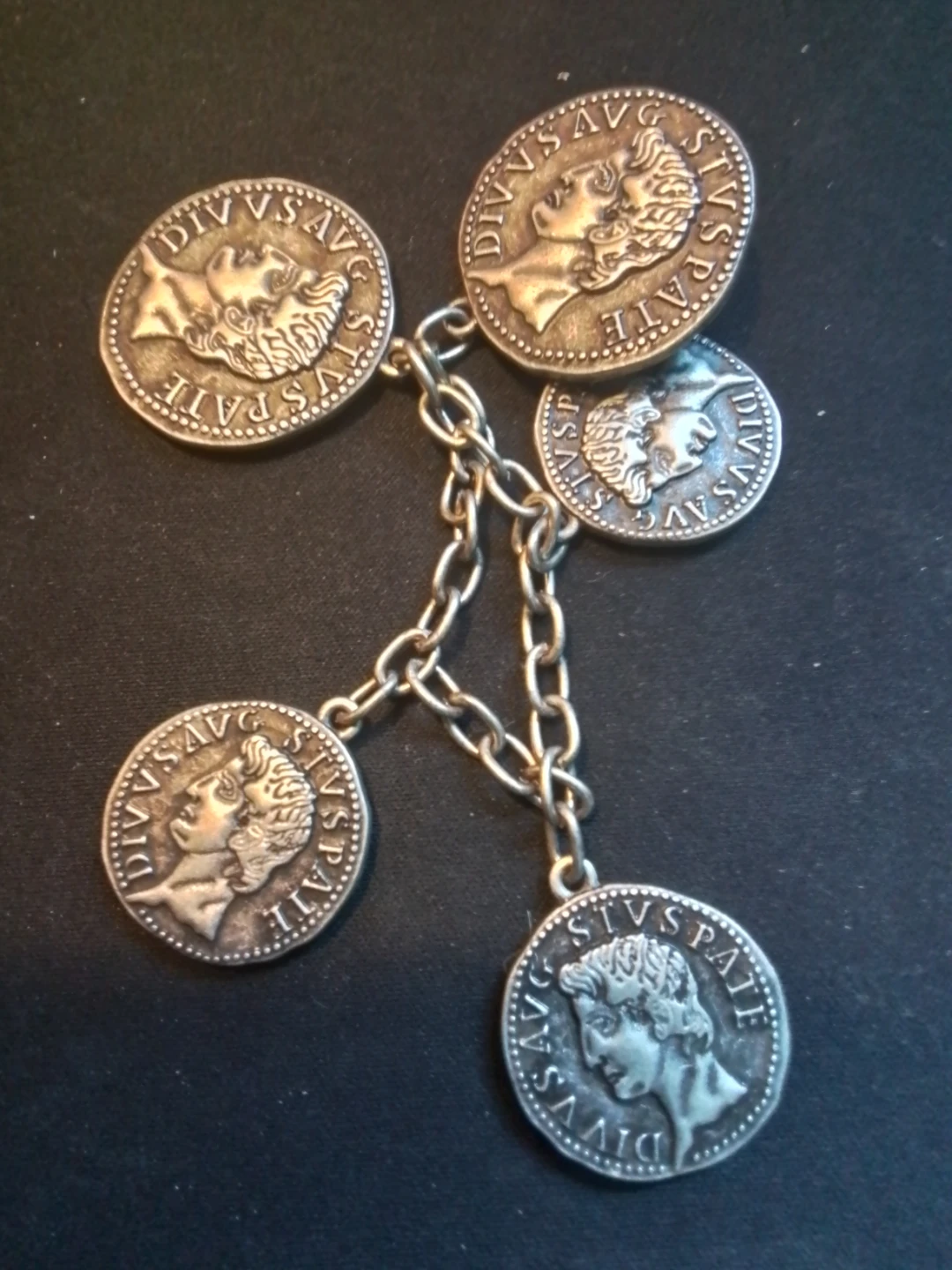 Grand Tour Venice Winged Lion Coin Charm Bracelet Brooch Set - photo 2