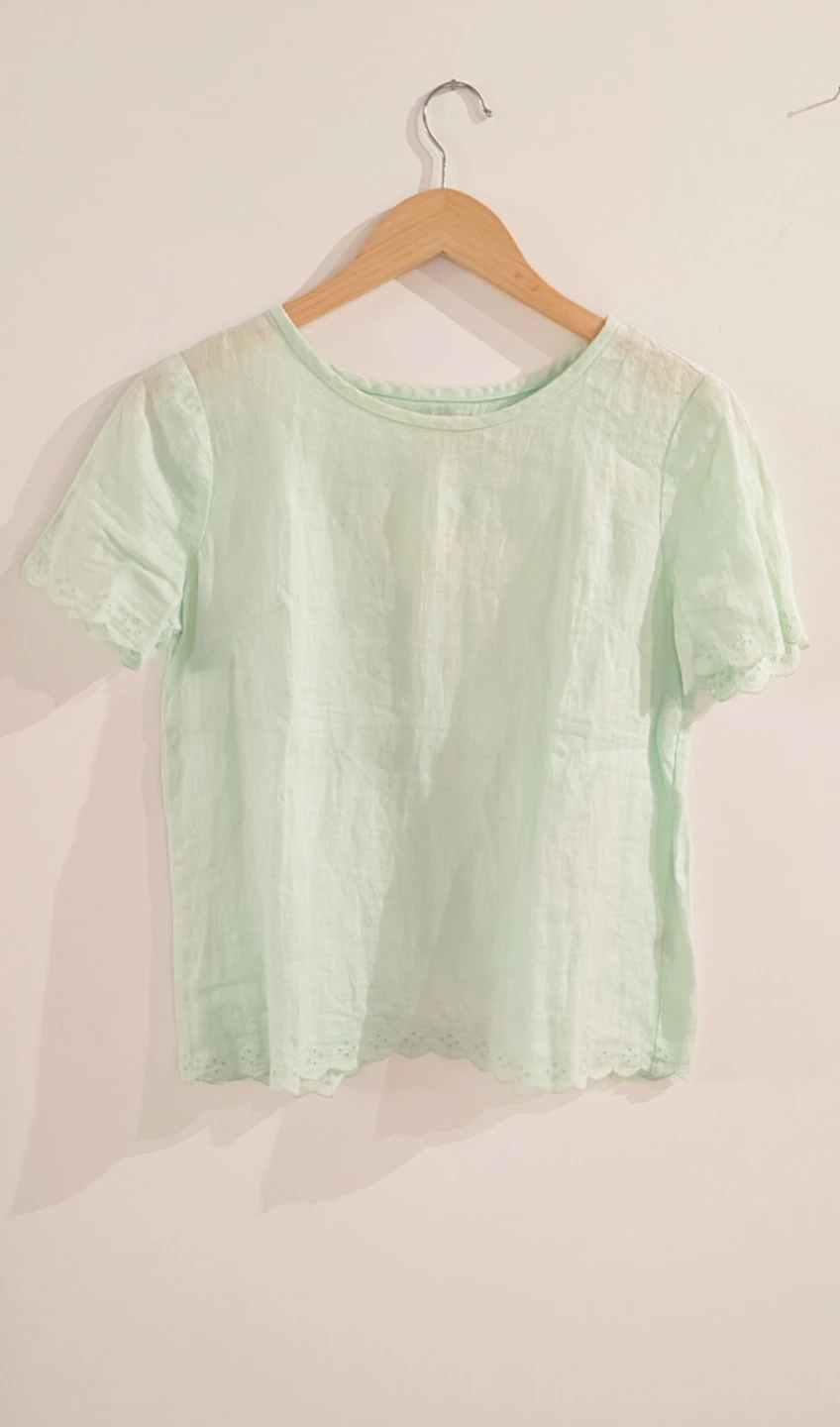 100% Linen J. Crew Mint Top - Size 0 (fits XS)