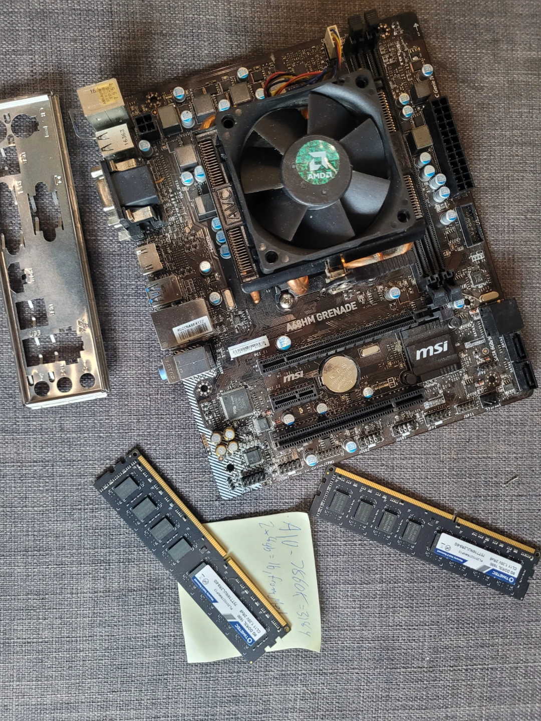 MSI A68HM GRENADE Motherboard with AMD CPU and RAM