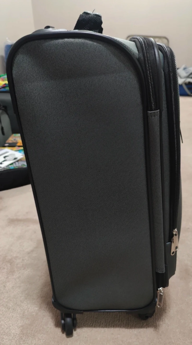 New! Grey Spinner Suitcase with Zipper Pockets - photo 4