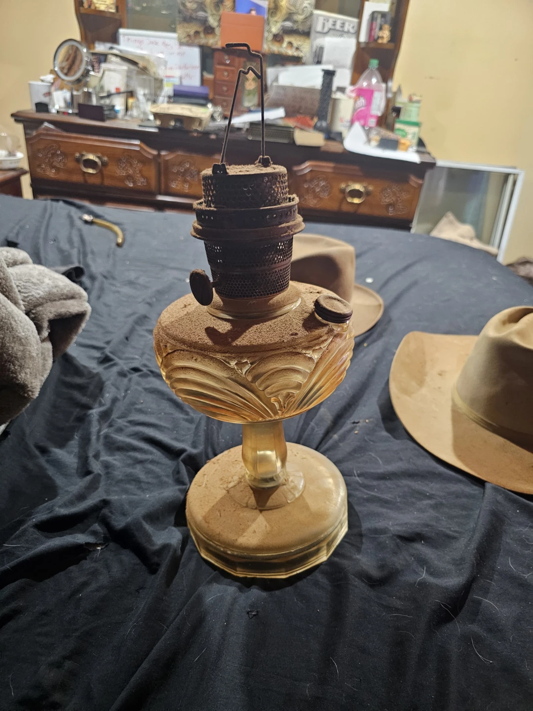 Vintage Glass Oil Lamp