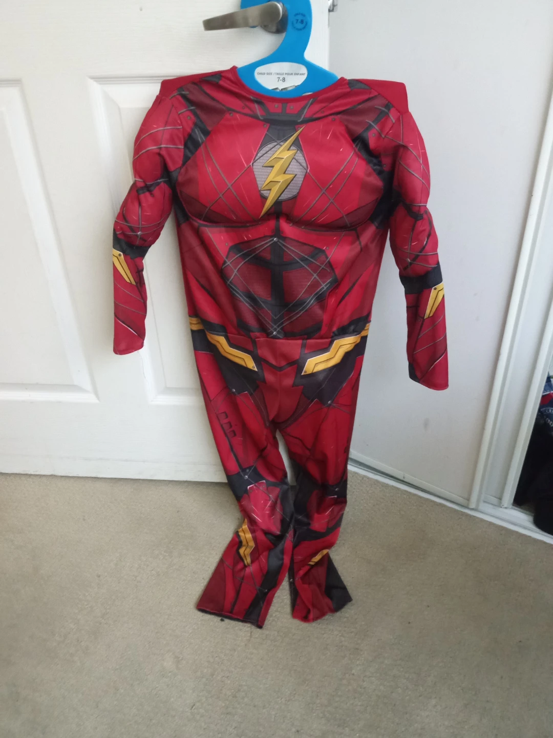 The Flash Justice League Padded Costume Size 7-8