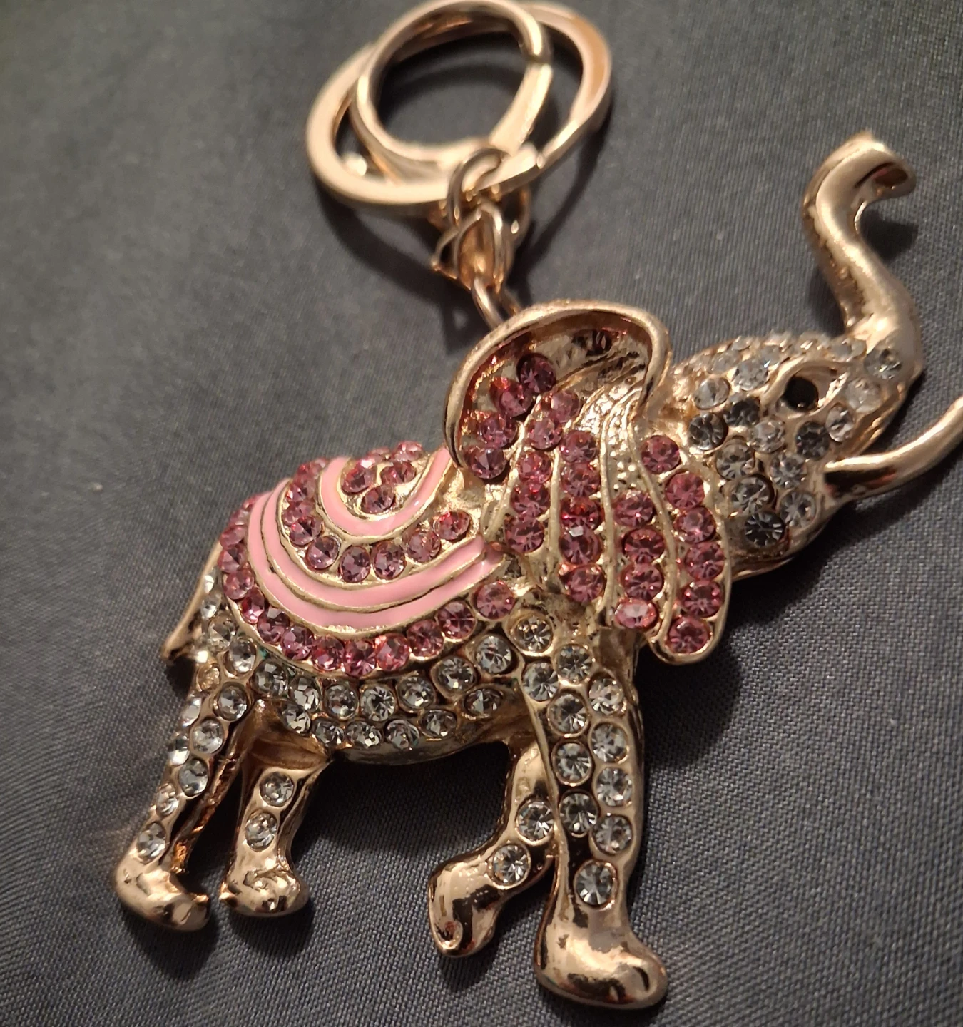 Gold-tone elephant keychain/stretchy brCeley - photo 2