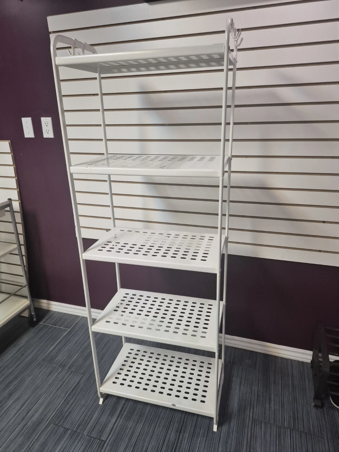 White 5-Tier Metal Shelving Unit - photo 3