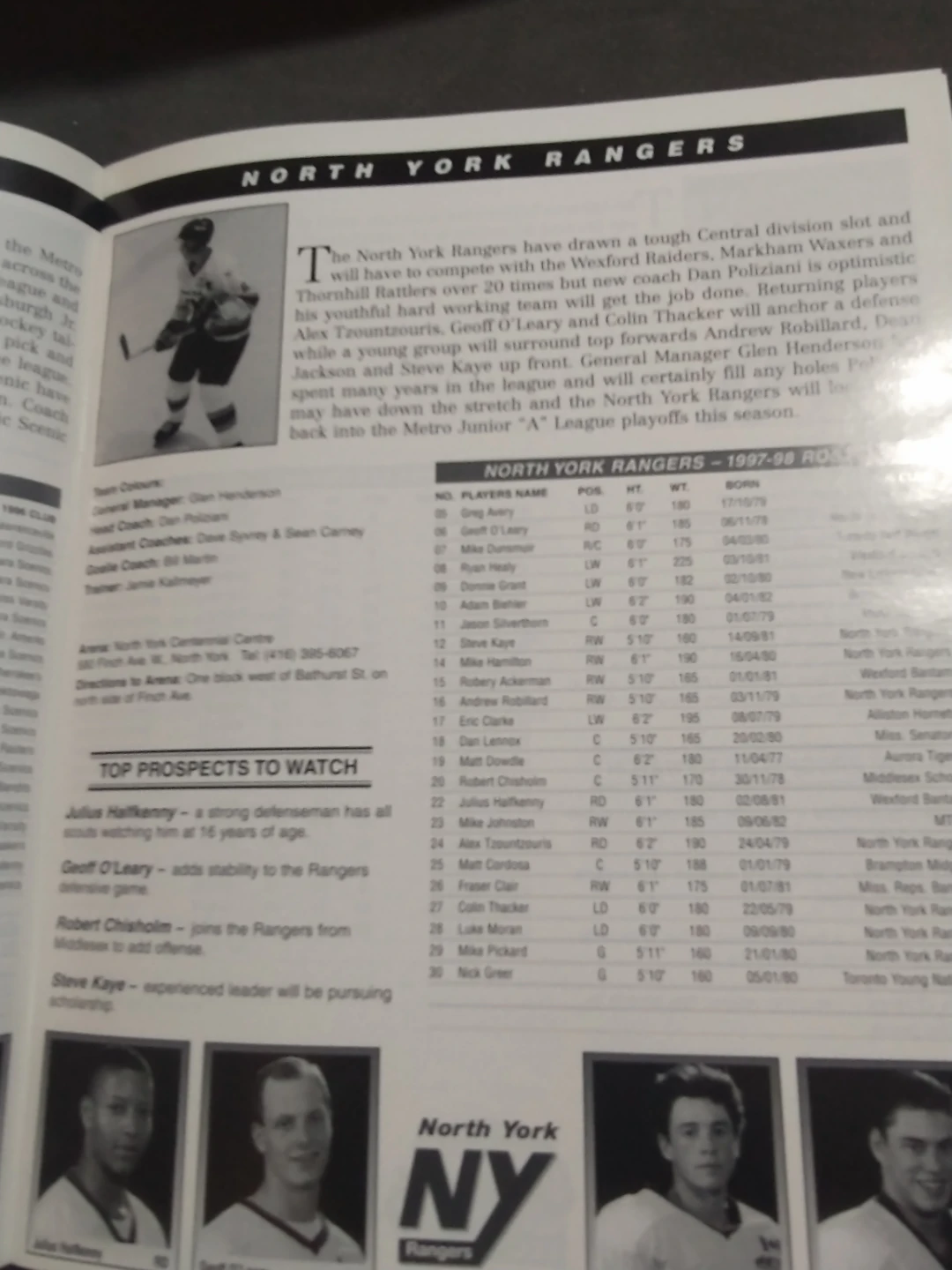 Rare Metro Junior "A" 1997-1998 Yearbook - photo 5