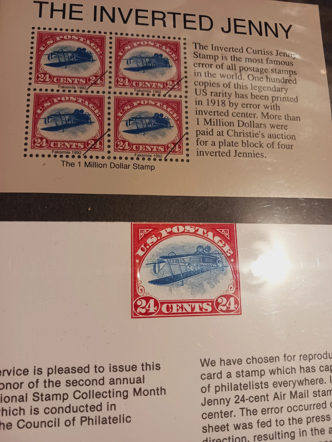 The Inverted Jenny Stamp Souvenir Card - photo 3