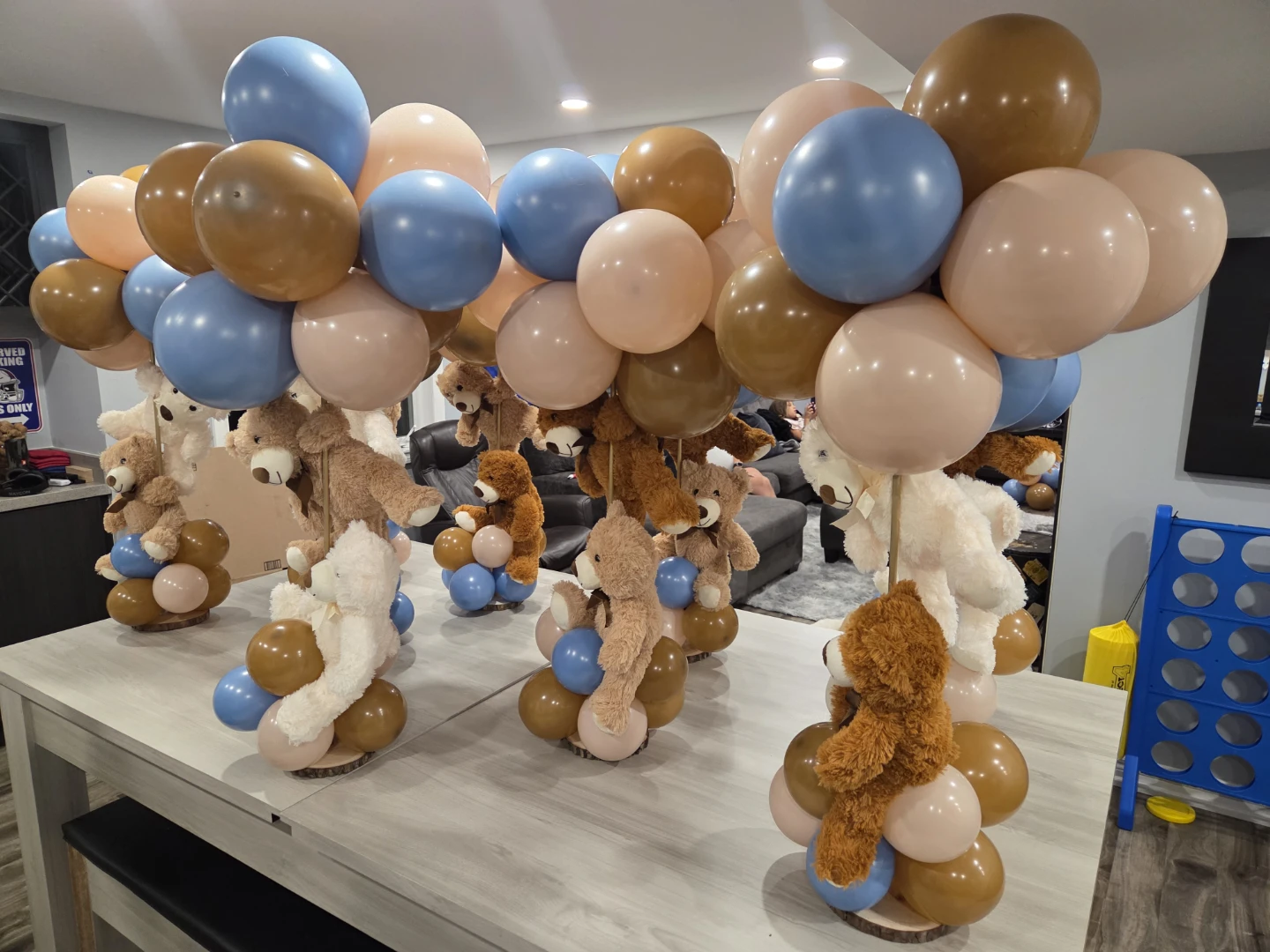 Teddy Bear Balloon Centerpieces - Set of 9
