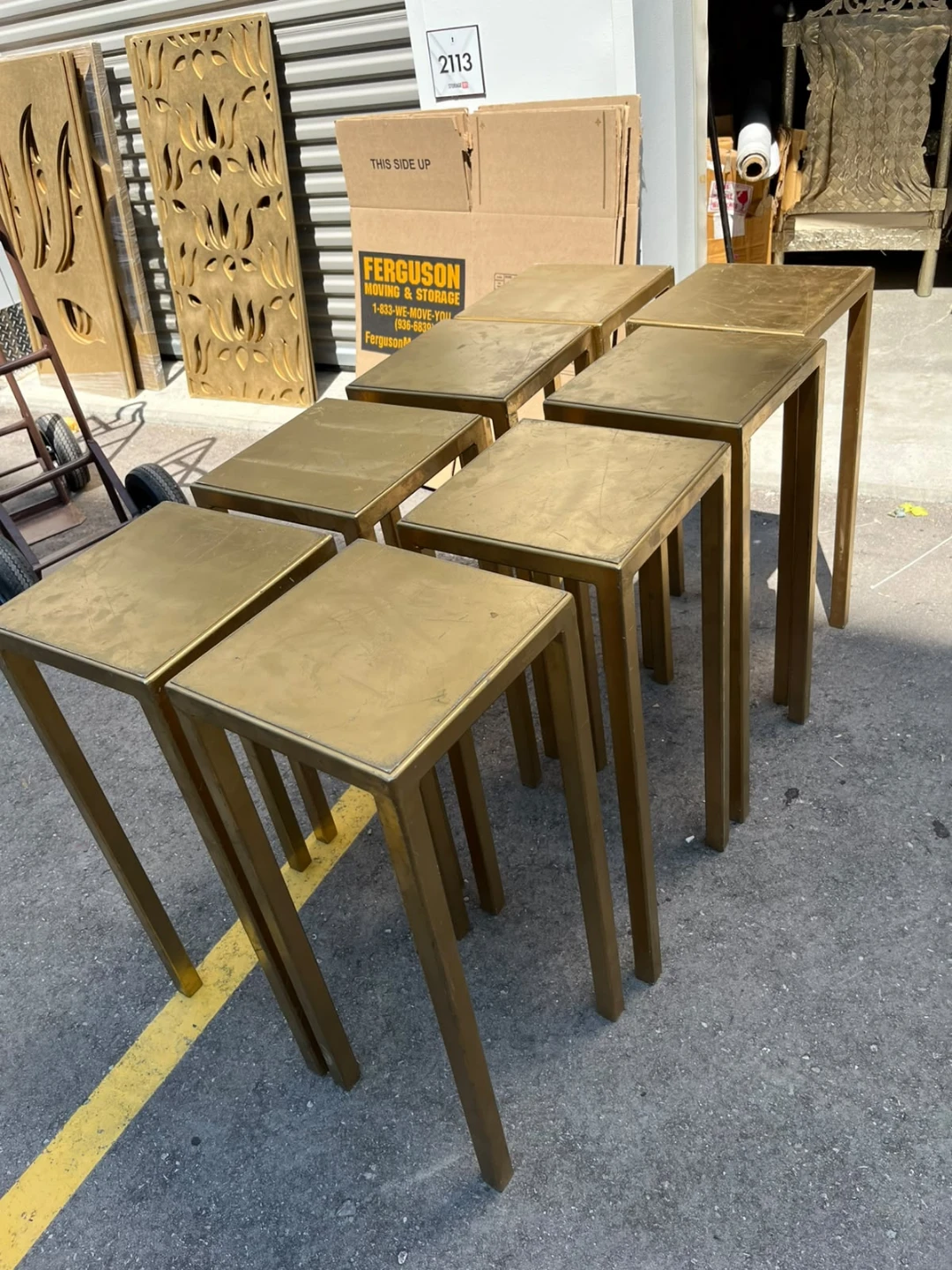 Set of 8 Gold Side Tables - photo 2