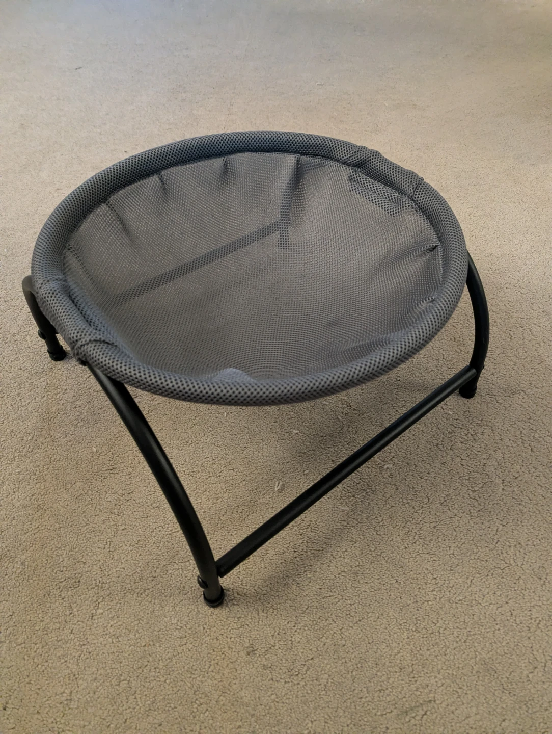 Grey Mesh Pet Bed with Black Frame
