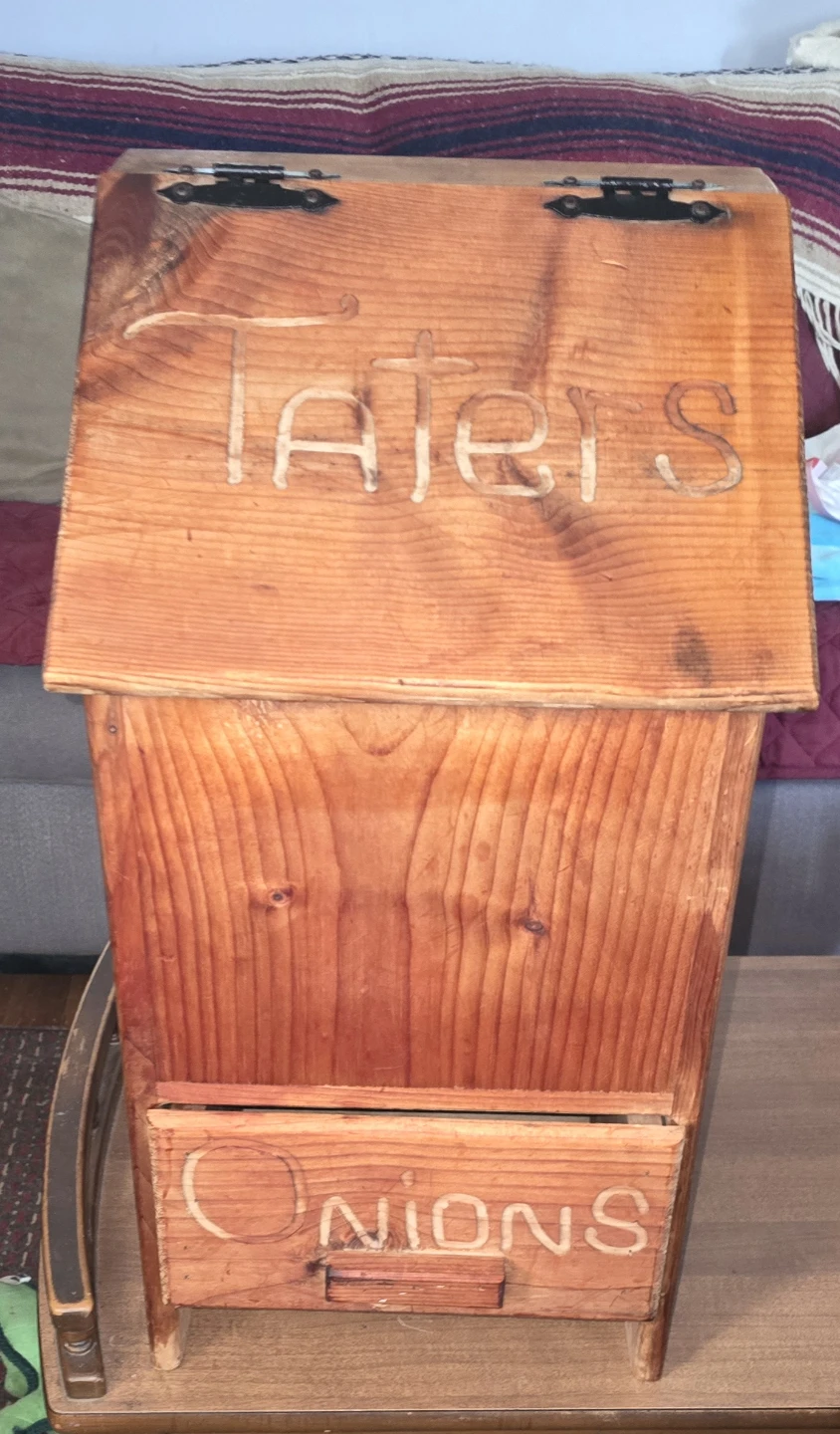 Wooden Onion and Potato Storage Bin