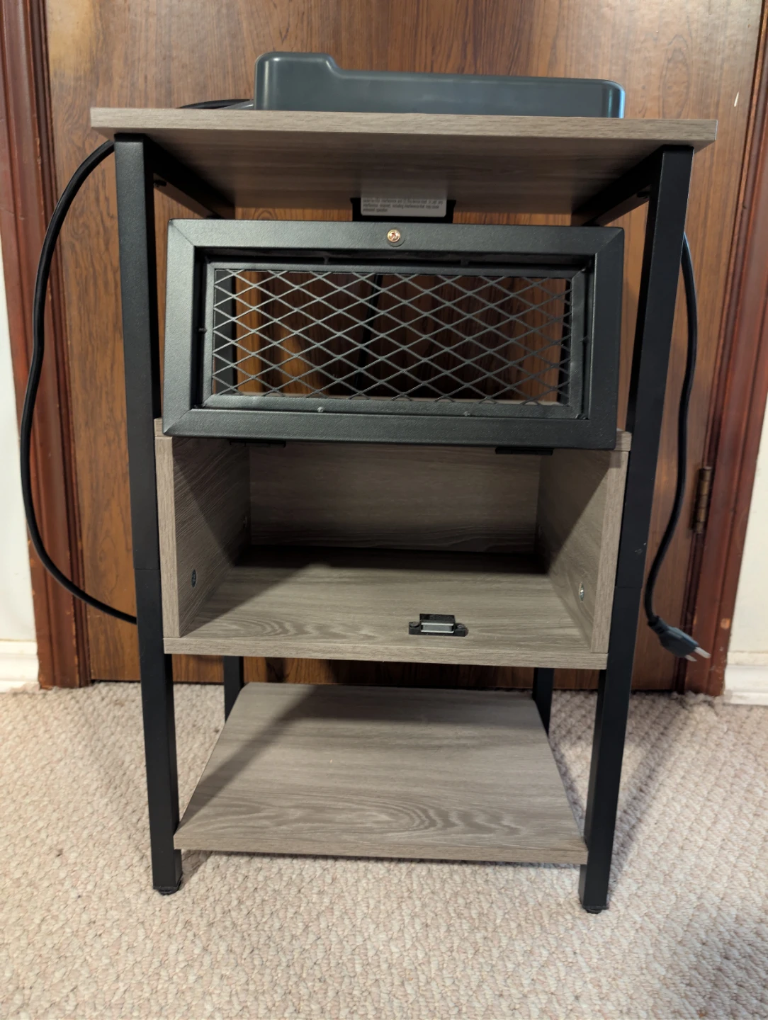 3-Tier End Table with Power Strip - photo 4