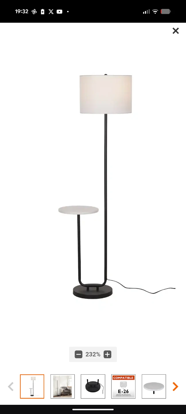 Floor Lamp with Side Table
