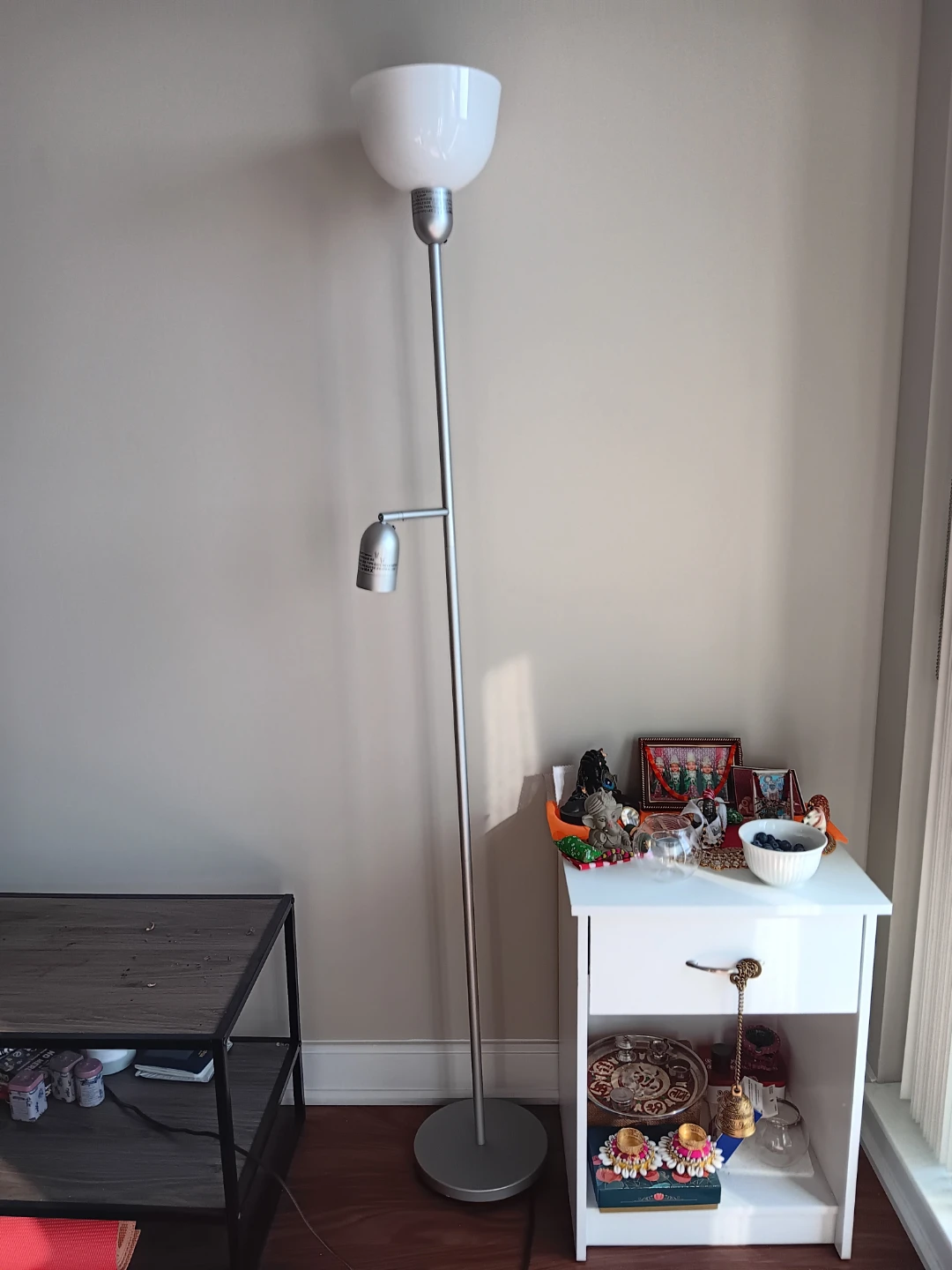 Moving Out sale- Silver Floor Lamp with Adjustable Reading Light