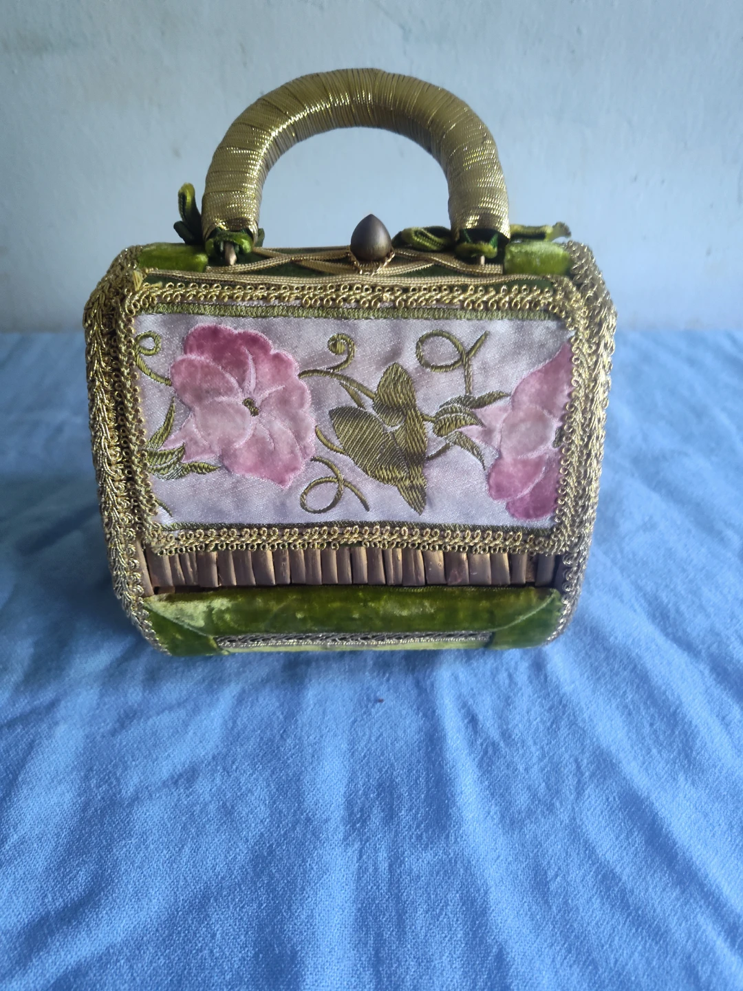 Vintage Toni Cotton Palm Beach Beaded Trinket Box