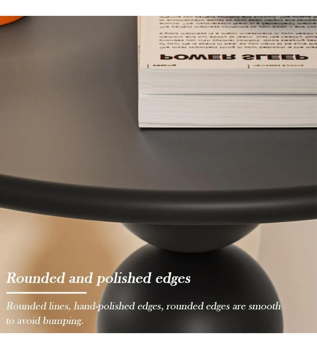 Haiansan Small Round Coffee Table - Black Metal Pedestal - photo 4