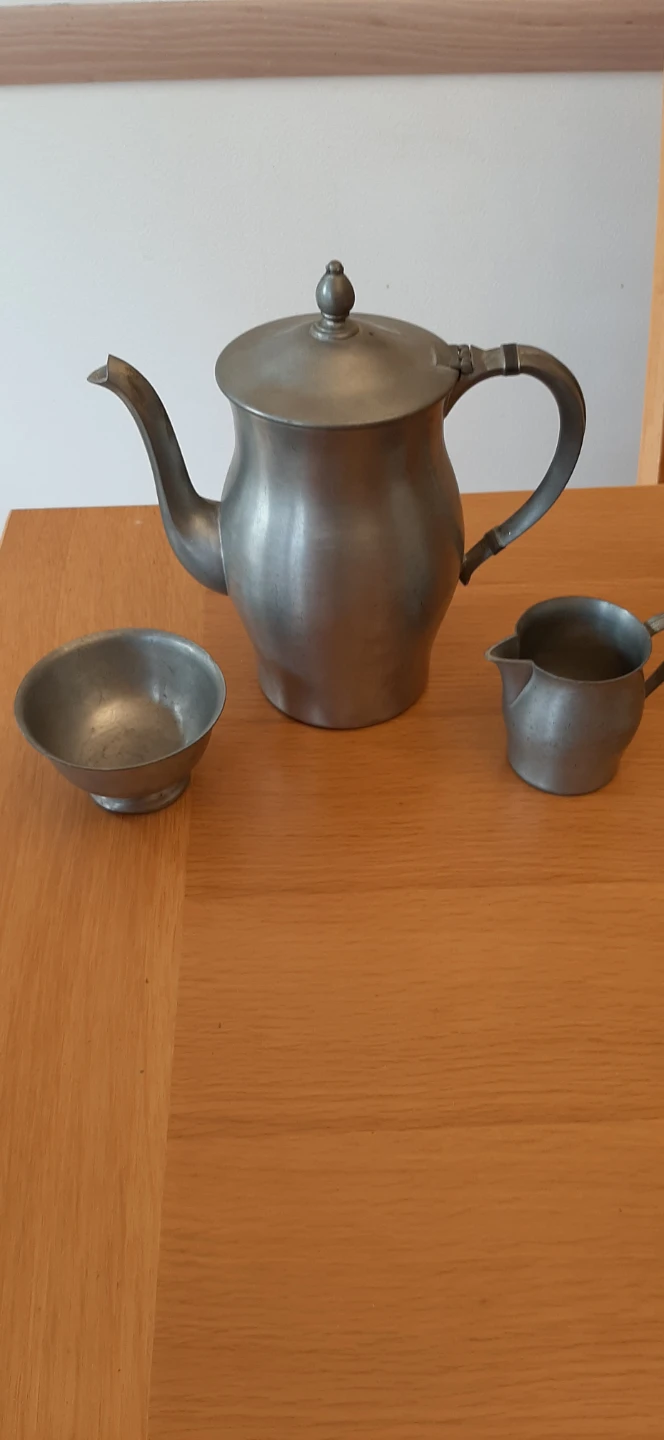 Vintage pewter tea service