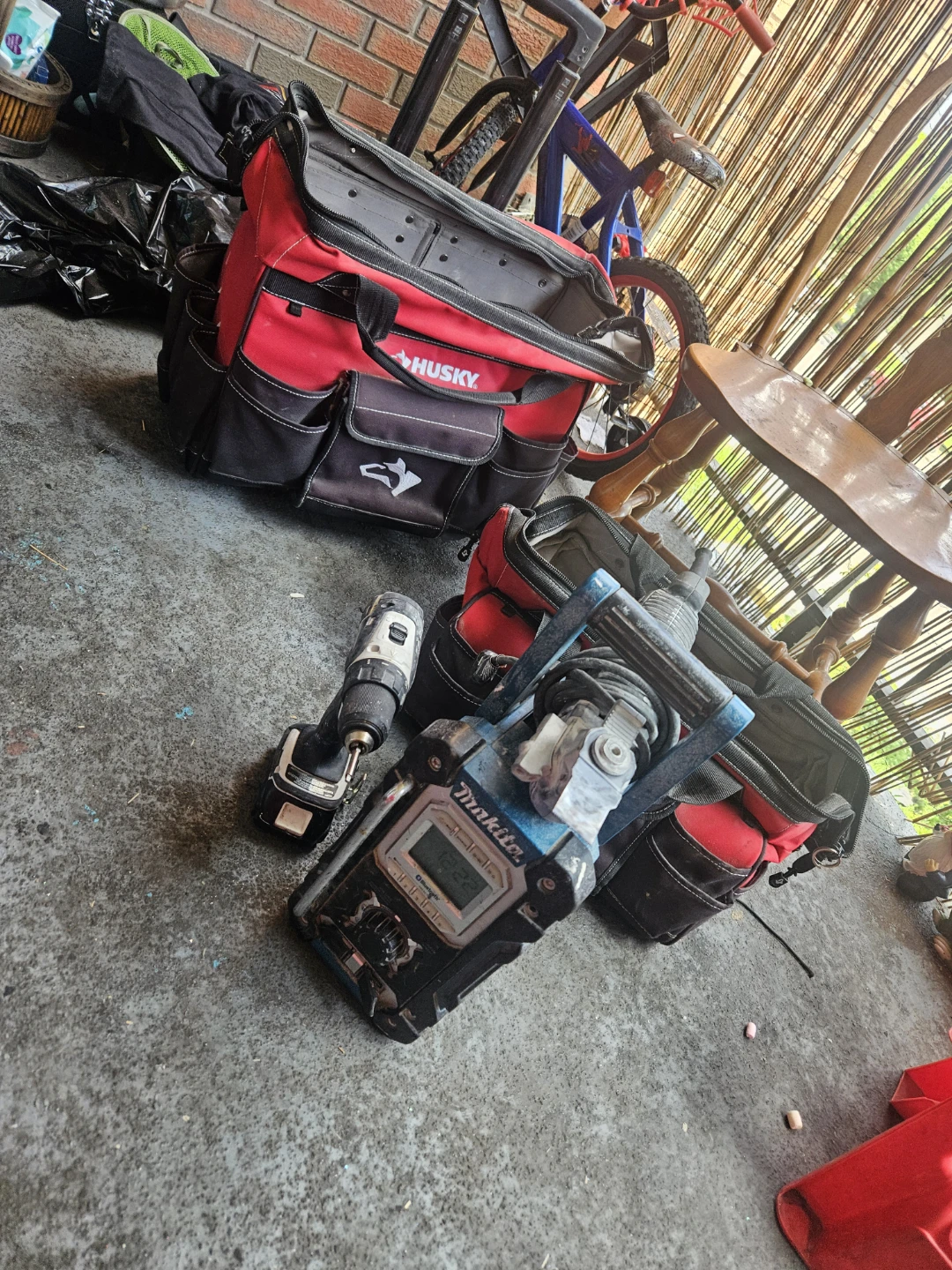 Makita Drill, Porter-Cable Oscillating Tool, Makita Radio,