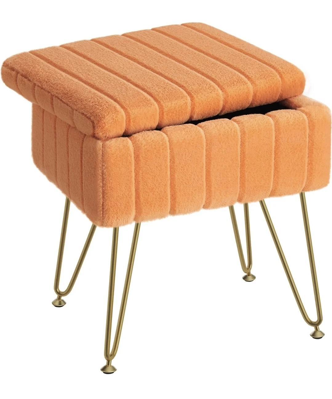 Orange Ottoman Chair with Storage