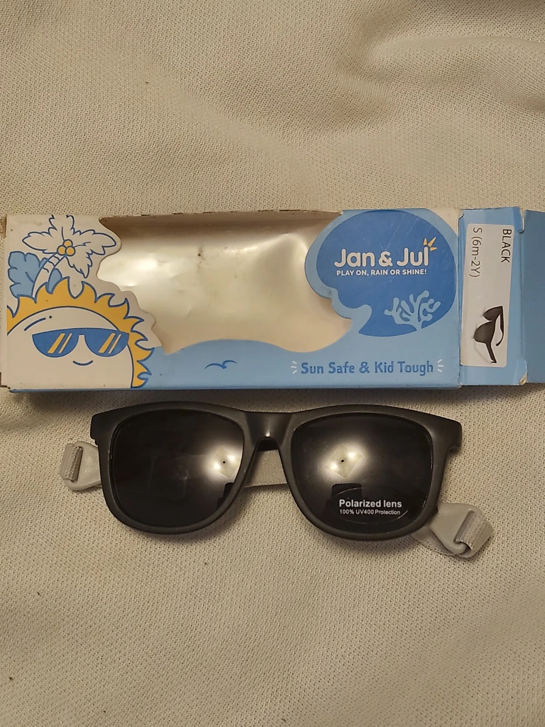 Jan & Jul Kids Sunglasses - Black, Size S (6m-2y)