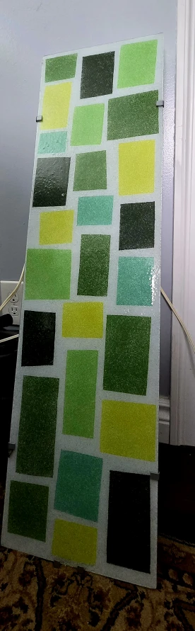 Decorative Glass Panel with Green and Yellow Mosaic Wall Lamp