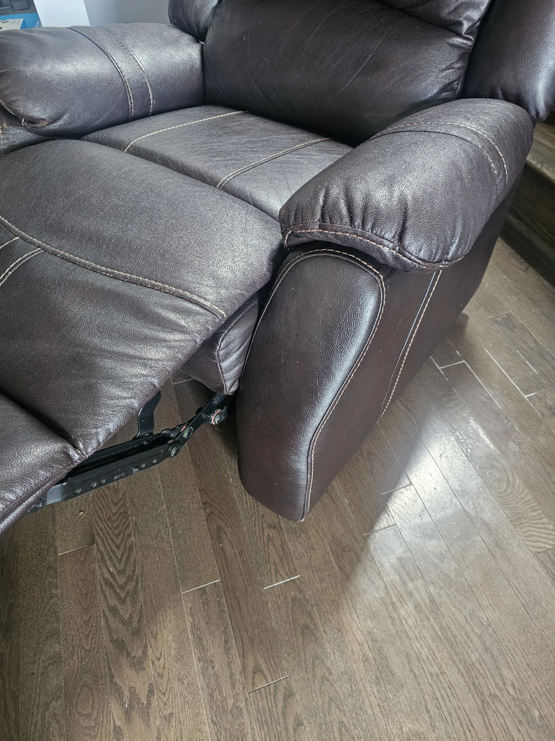 Brown Faux Leather Recliner Chair