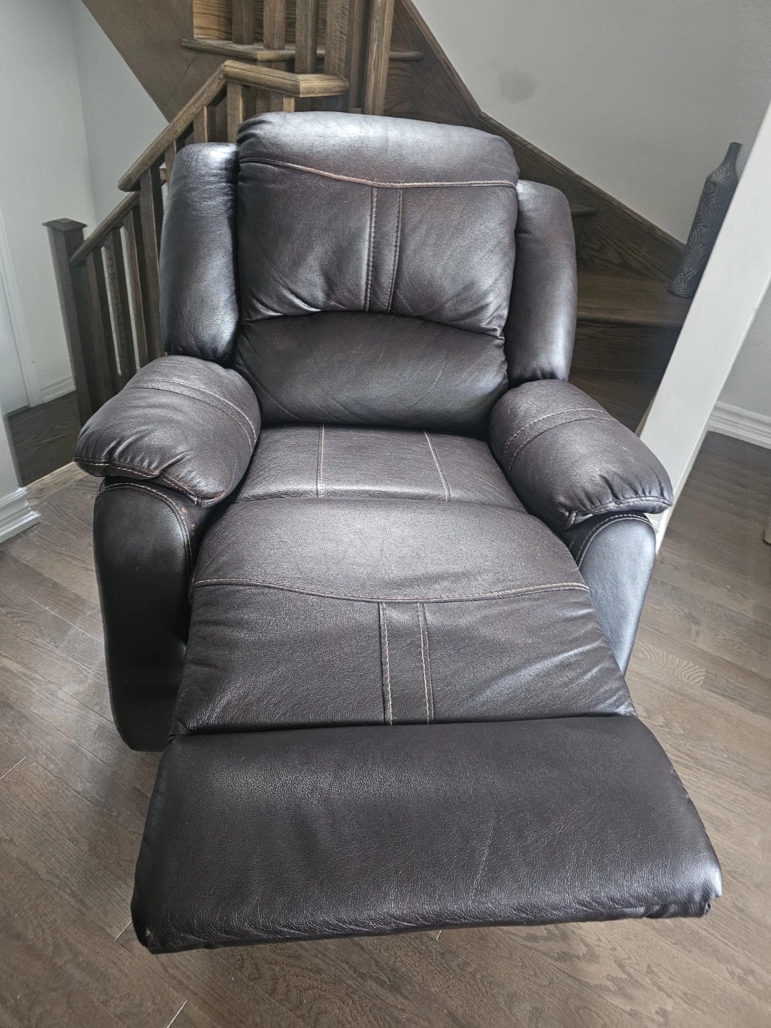 Brown Faux Leather Recliner Chair - photo 2