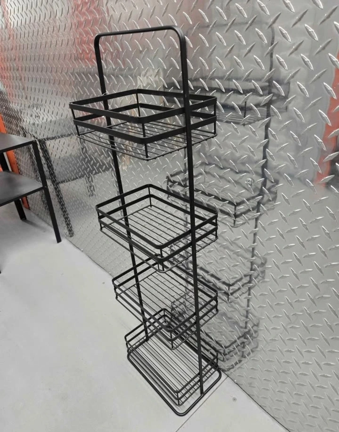 Sleek Modern 4-Tier Black Metal Wire Storage Tower Organizer - photo 2