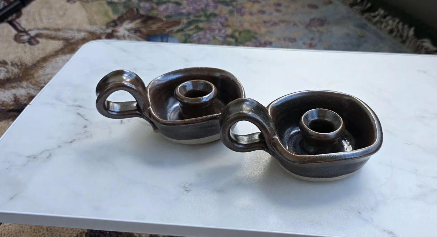 Pair of Vintage Ceramic Candlesticks