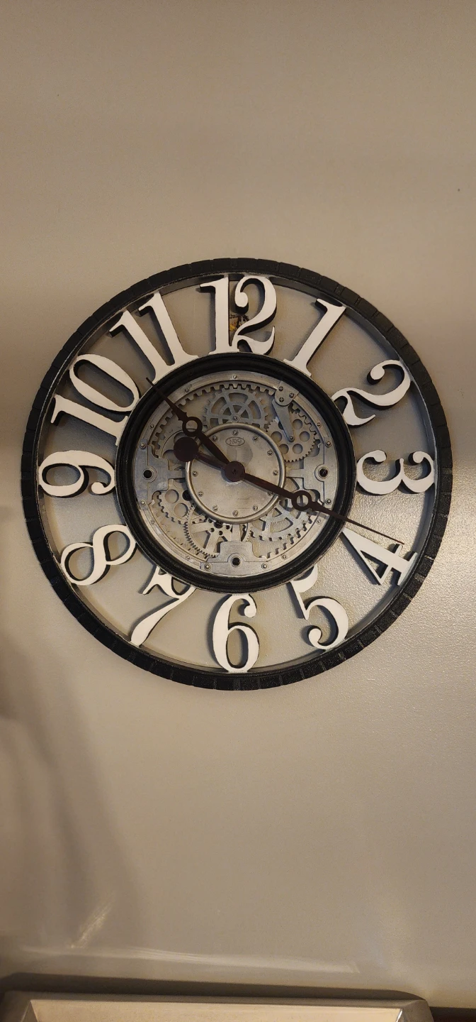 Decorative Wall Clock with Visible Gears