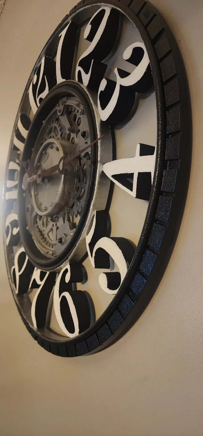 Decorative Wall Clock with Visible Gears - photo 2