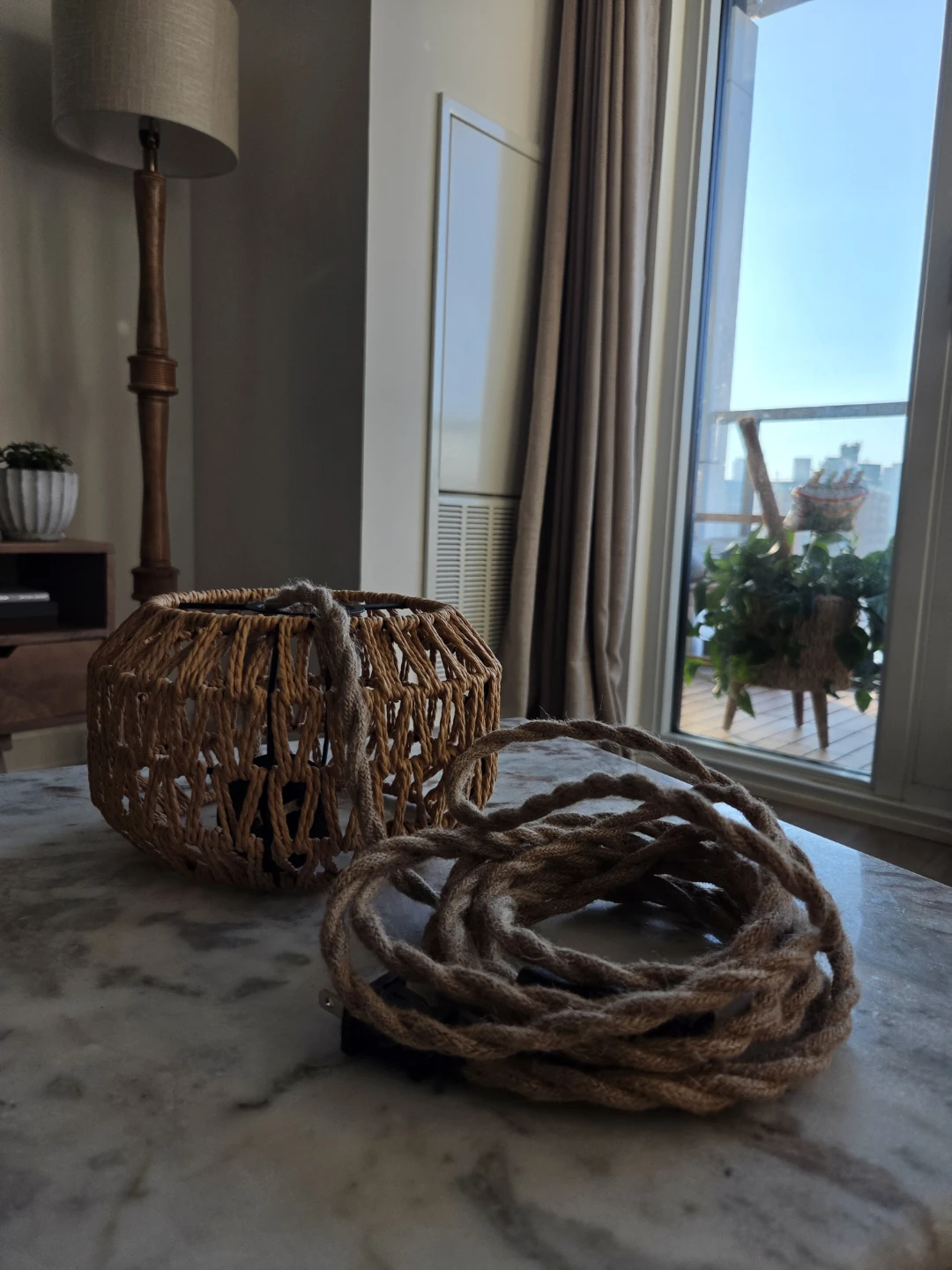 Woven Pendant Light Fixture Plug In - photo 2