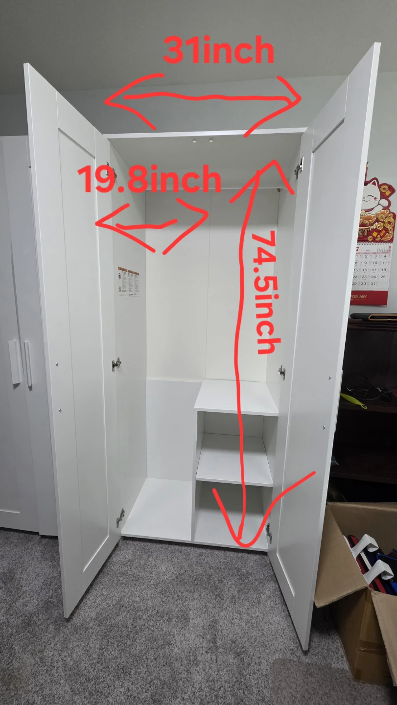 White Double Door Wardrobe - photo 2