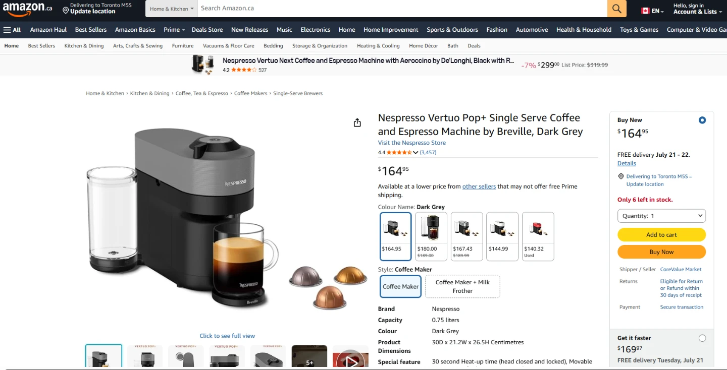 Nespresso Vertuo Pop+ & reusable stainless cup