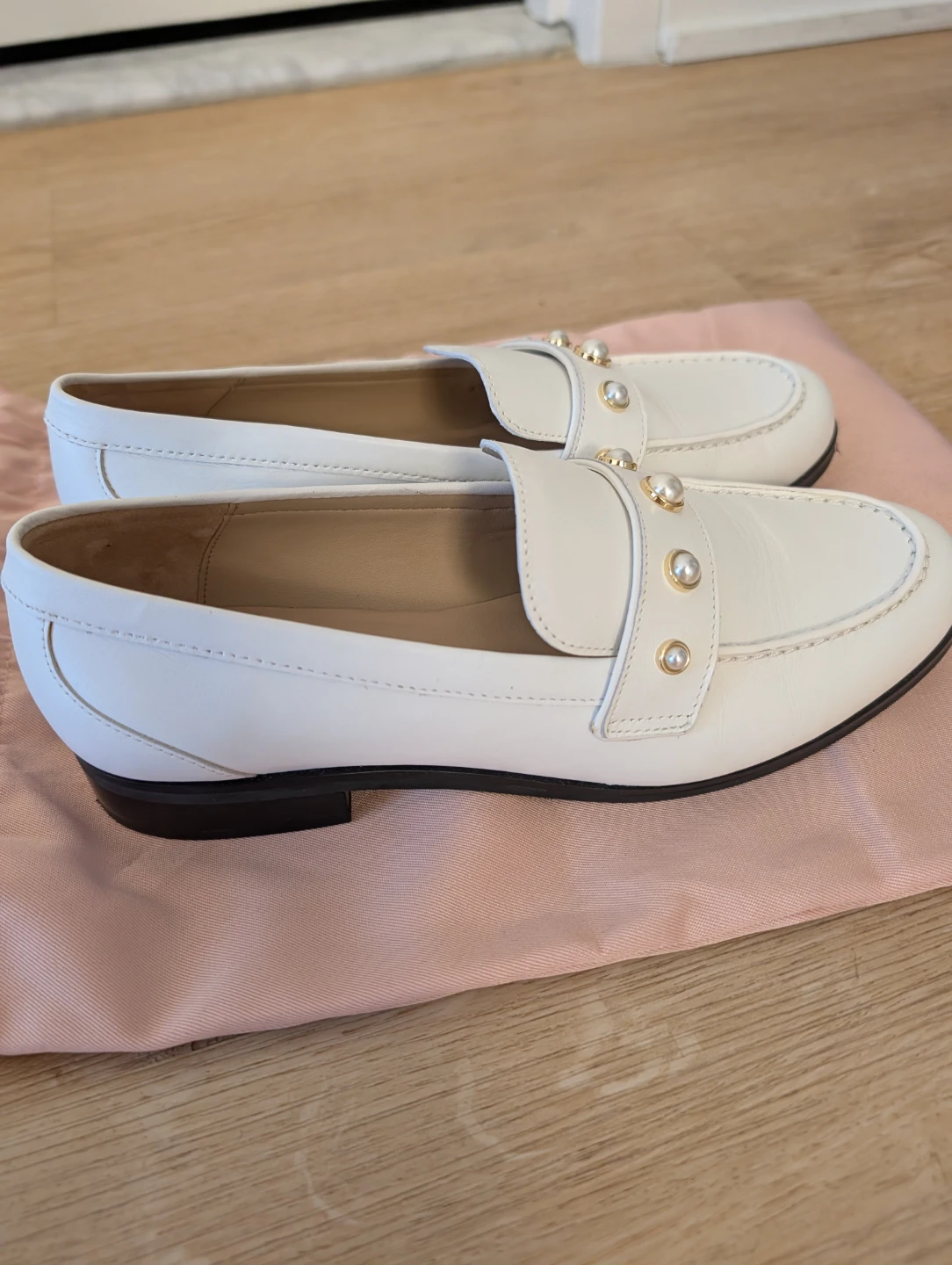 Stuart Weitzman White Pearl Loafers - photo 3