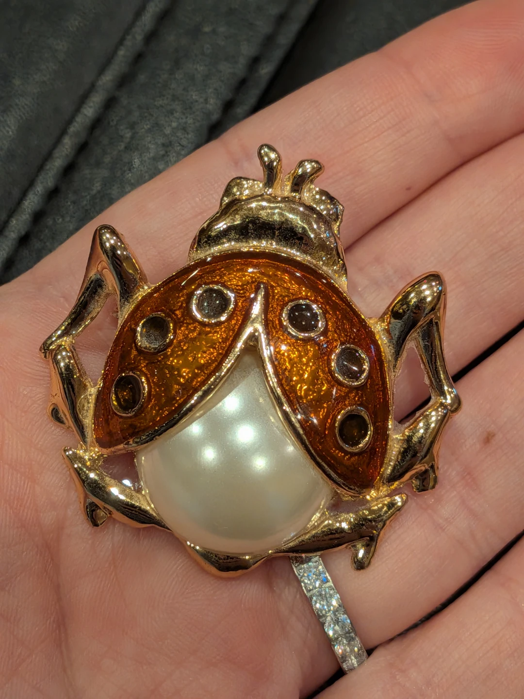 Vintage Ladybug Pearl Brooch - photo 5