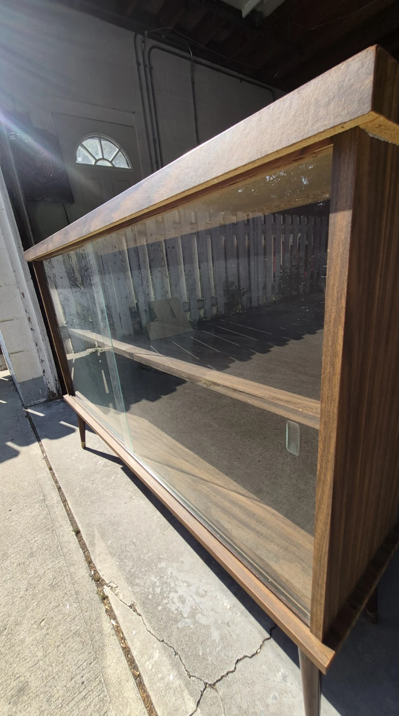 Mid-Century Modern Walnut Display Cabinet - photo 2