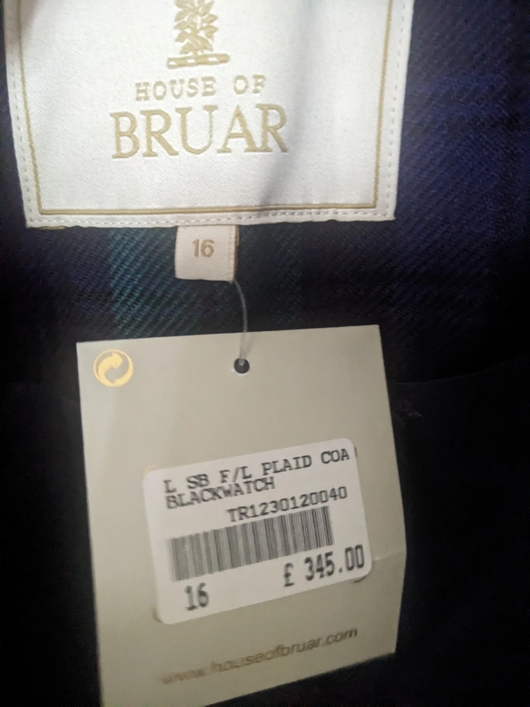 House of Bruar Blackwatch Plaid Coat - Size 16