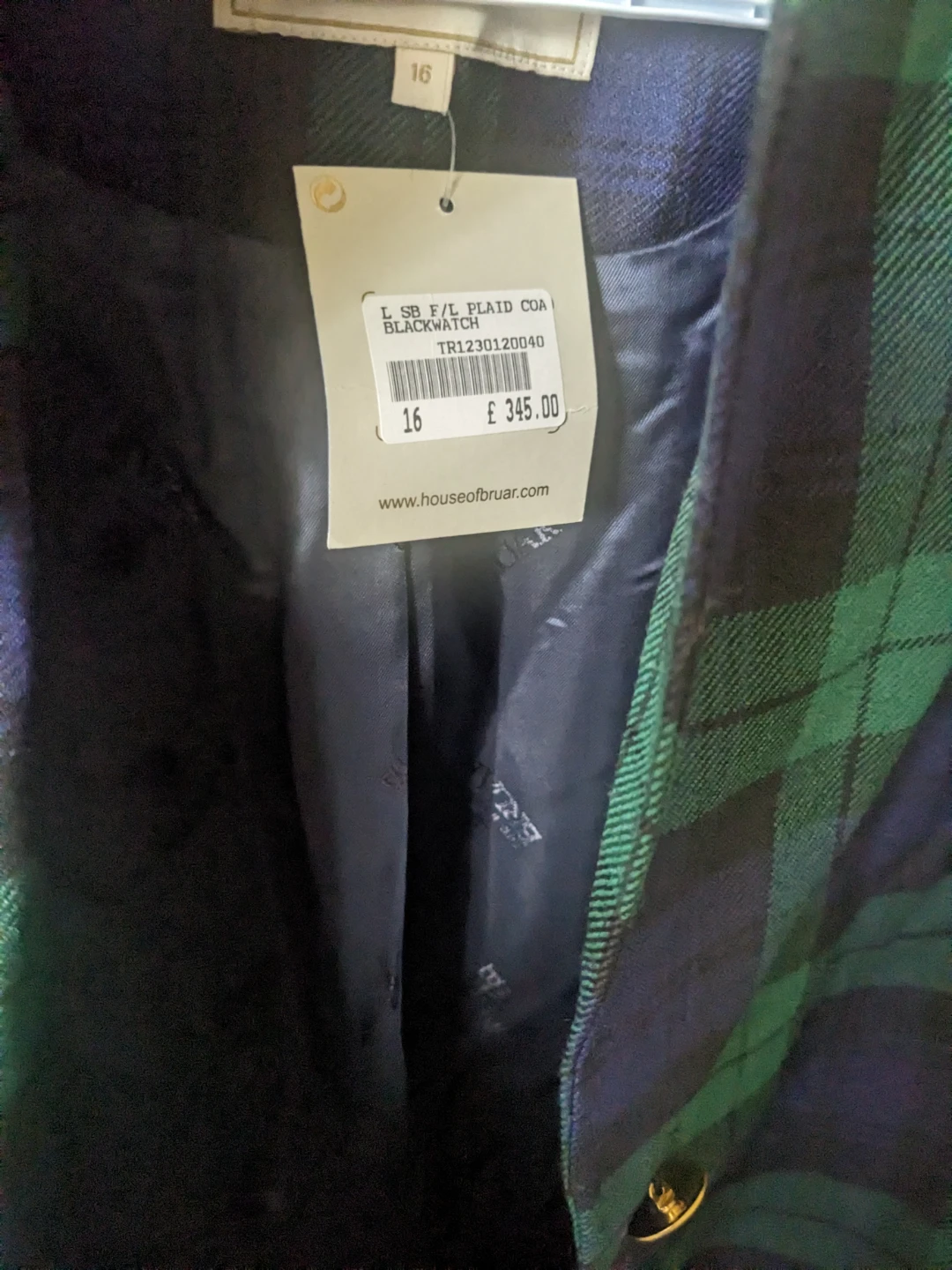 House of Bruar Blackwatch Plaid Coat - Size 16 - photo 3