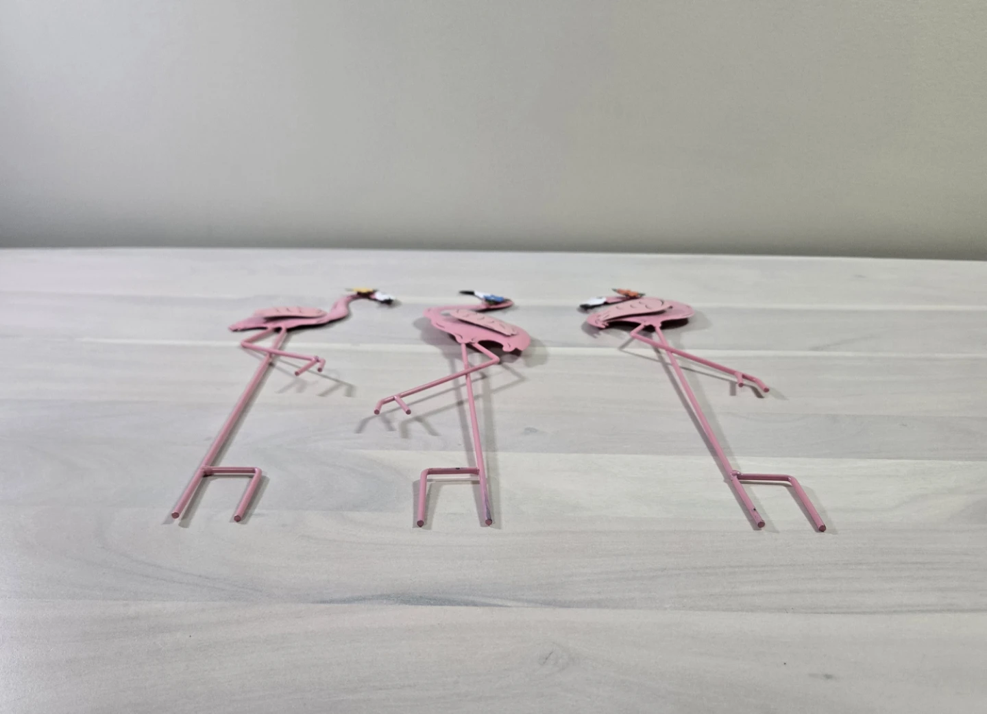 Set of 3 Pink Metal Flamingo Garden Stakes - photo 3