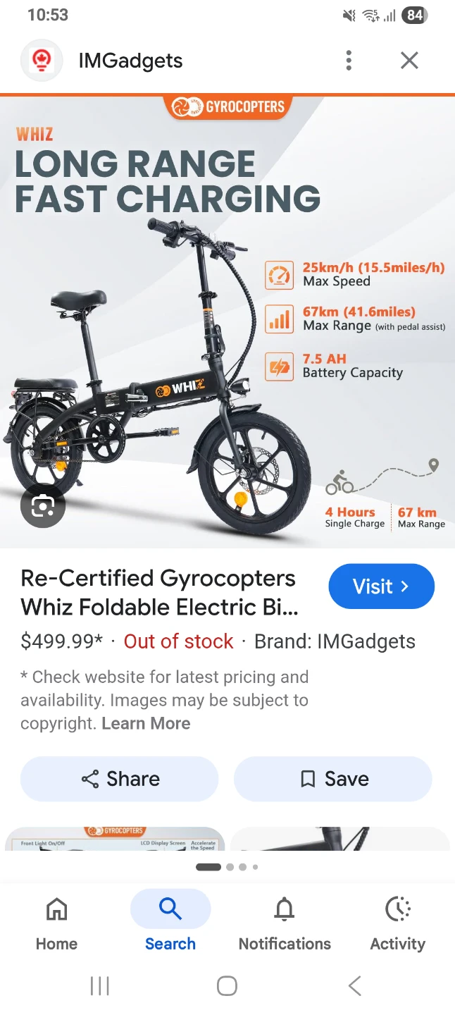 WHIZ Foldable Electric Bike - photo 2