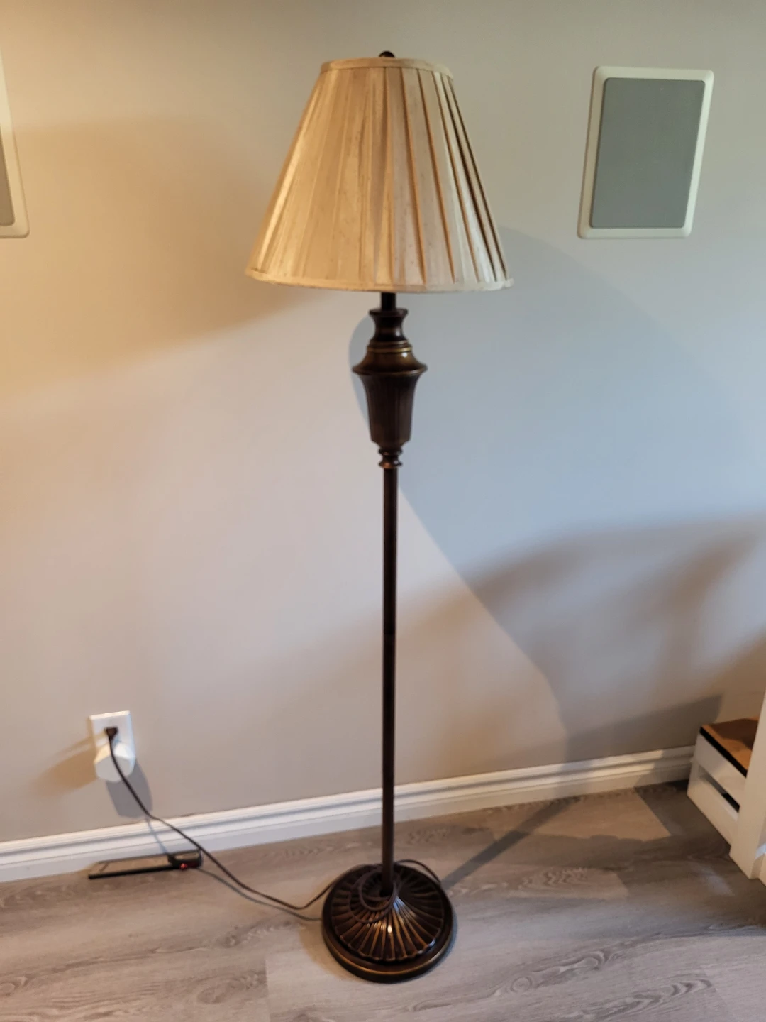 Floor Lamp with Pleated Shade