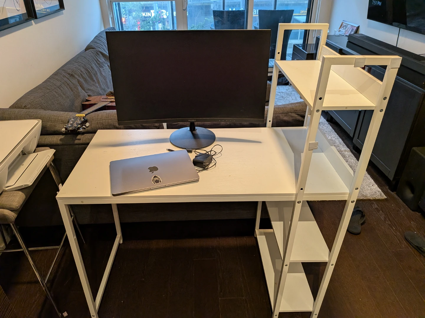 CubiCubi 40" Computer Desk with Storage Shelves - White - photo 4
