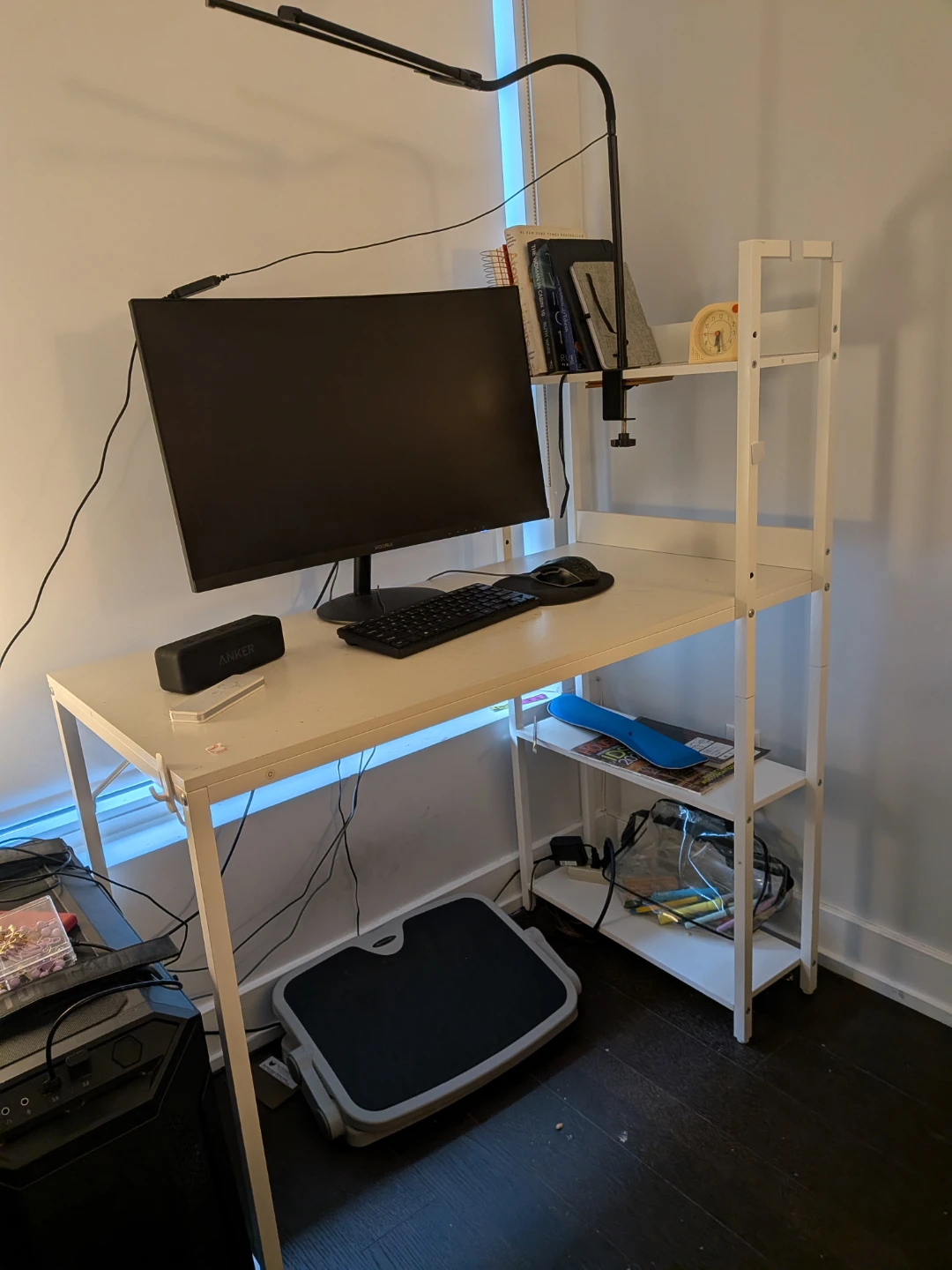 CubiCubi 40" Computer Desk with Storage Shelves - White - photo 5