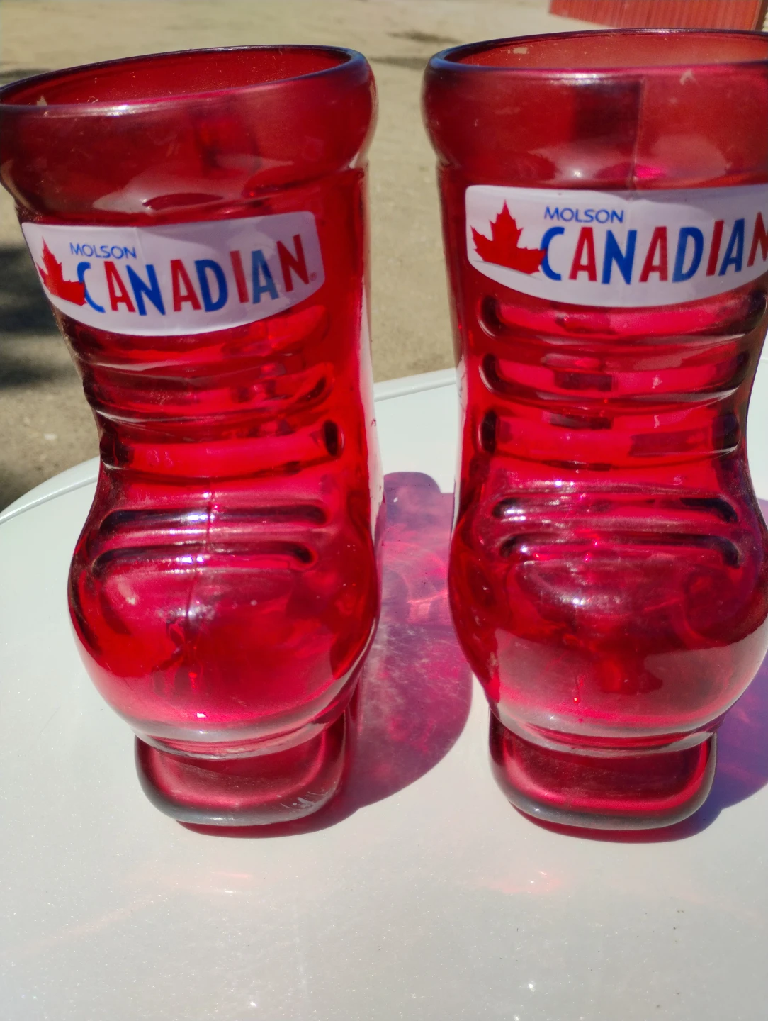 Molson Canadian Red Boot Glasses (Pair)