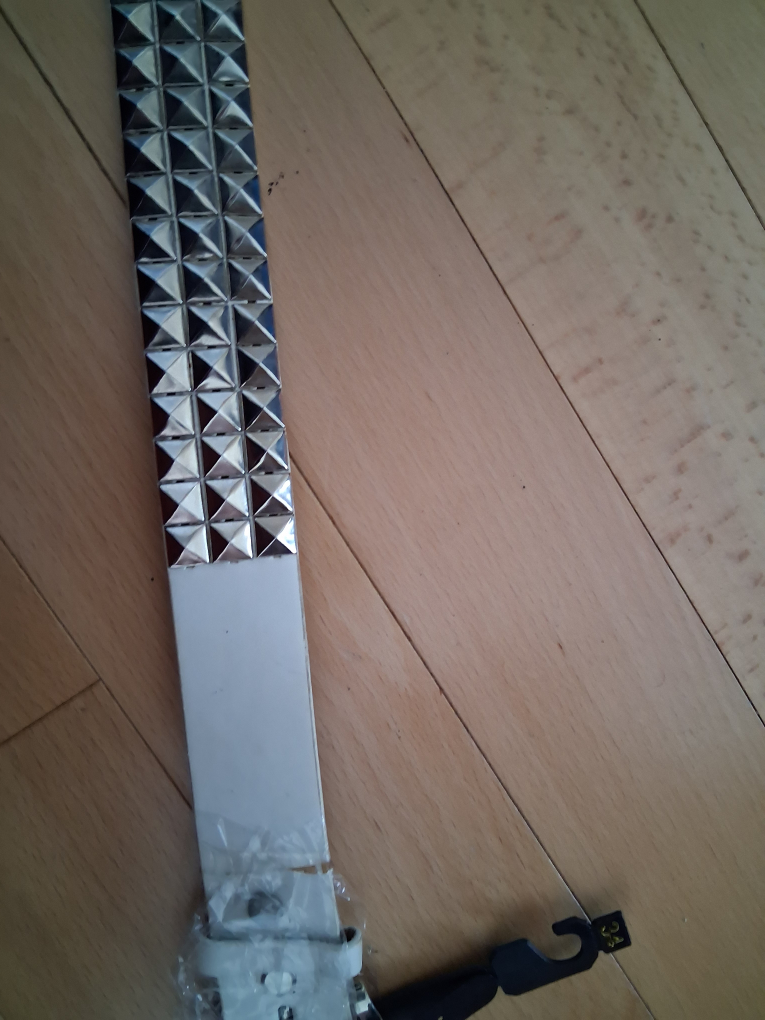 White studded belt