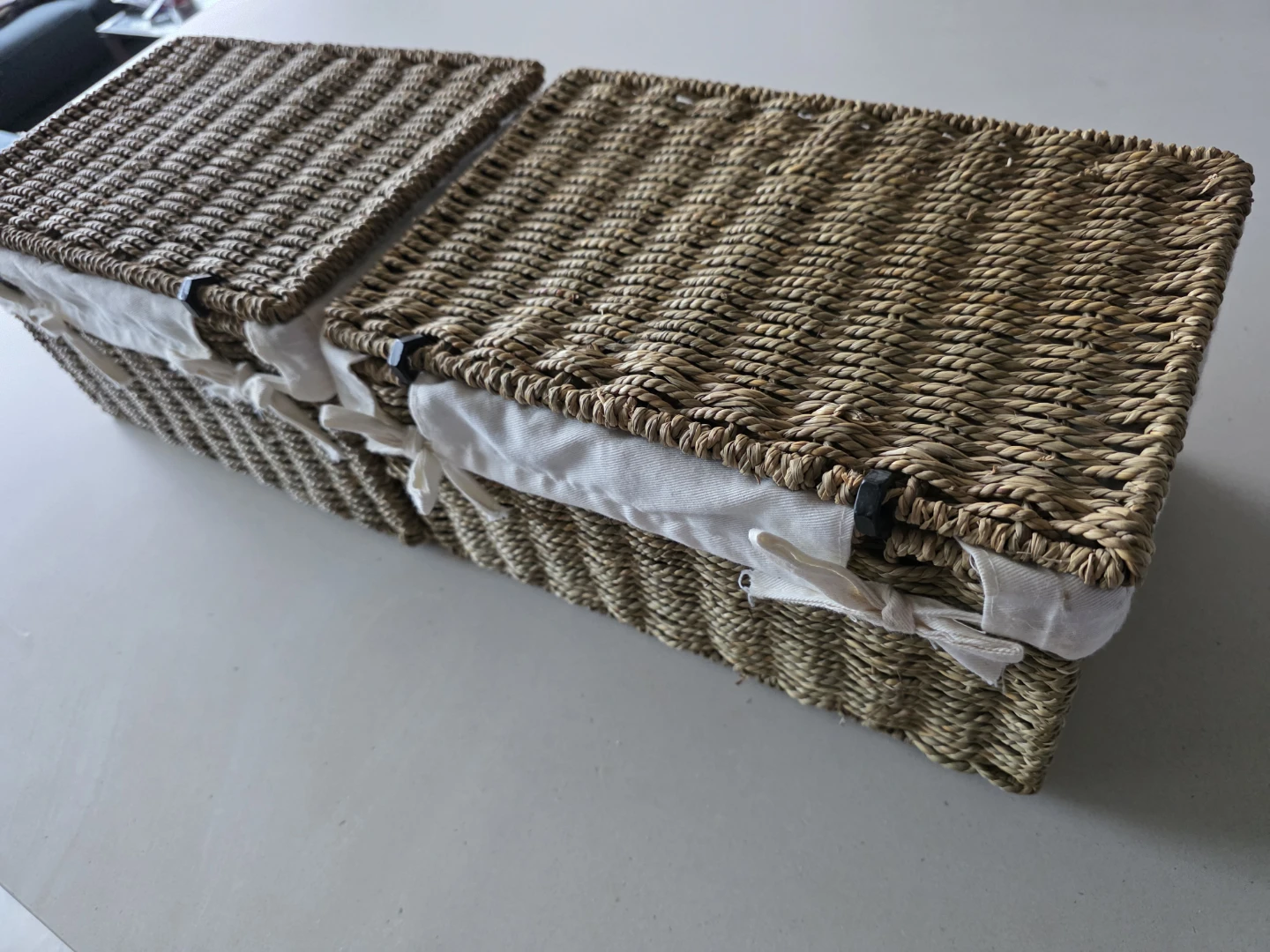 Woven Storage Baskets with Lids - Set of 2 - photo 2