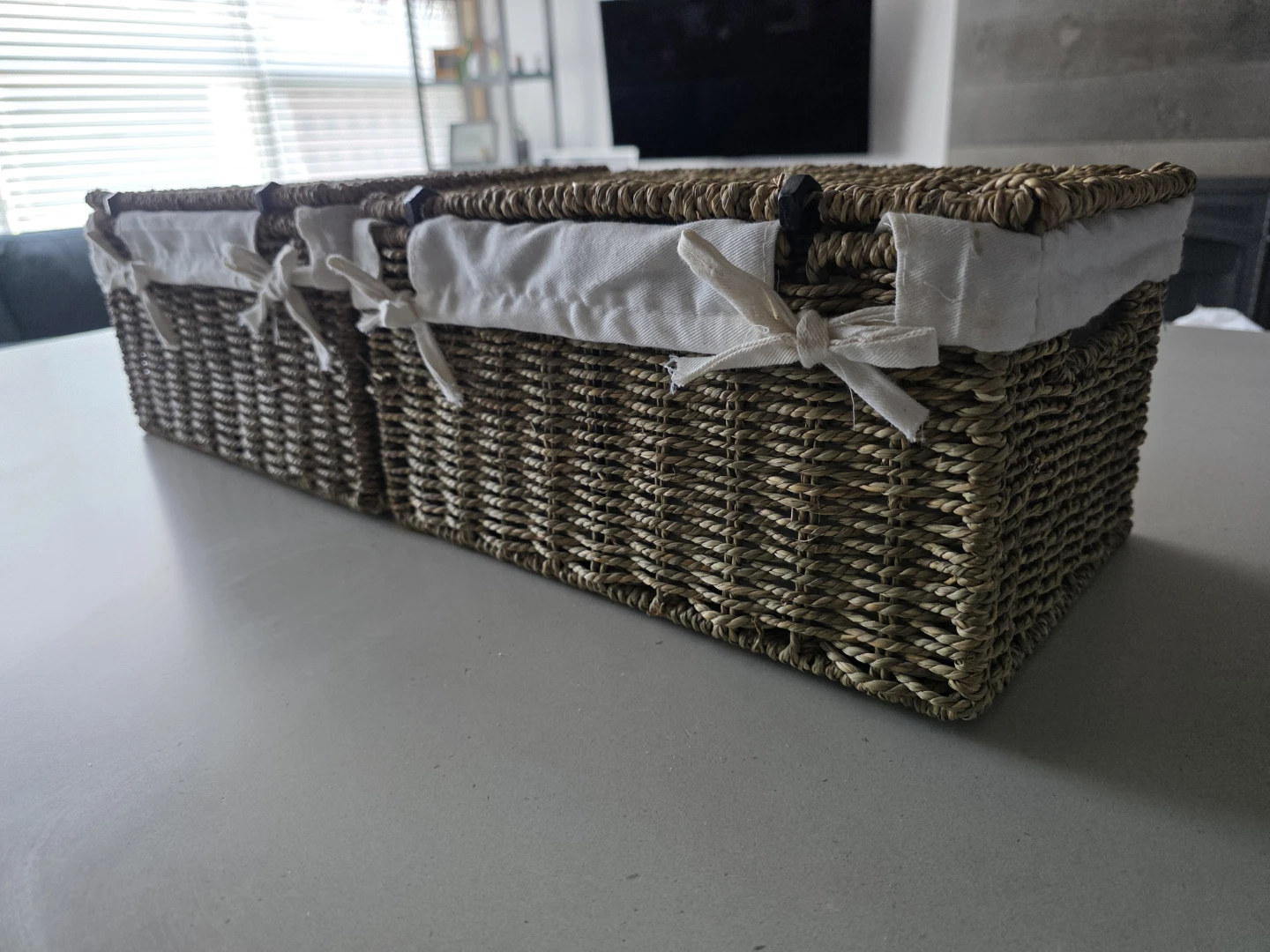 Woven Storage Baskets with Lids - Set of 2 - photo 3
